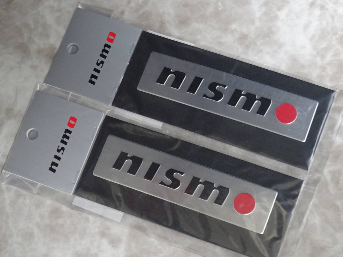 2個 nismo ニスモ 旧ロゴ 1997 エンボス メタル プレート エンブレム 