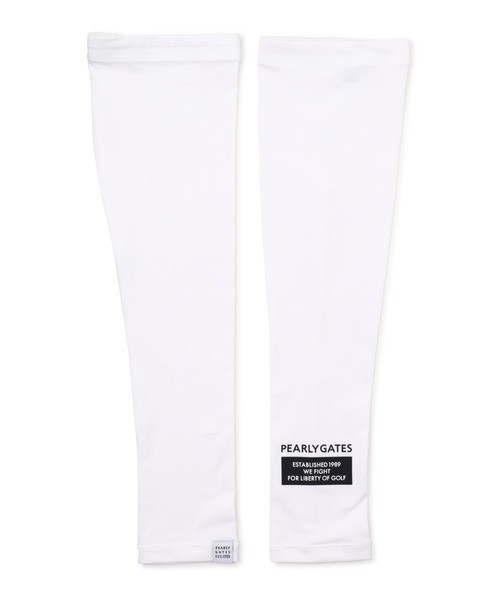 新品正規品　パーリーゲイツ　最新作　ナイロンストレッチ　ベア天竺　メッシュ　アームカバー　ホワイト　送料無料　UV対策