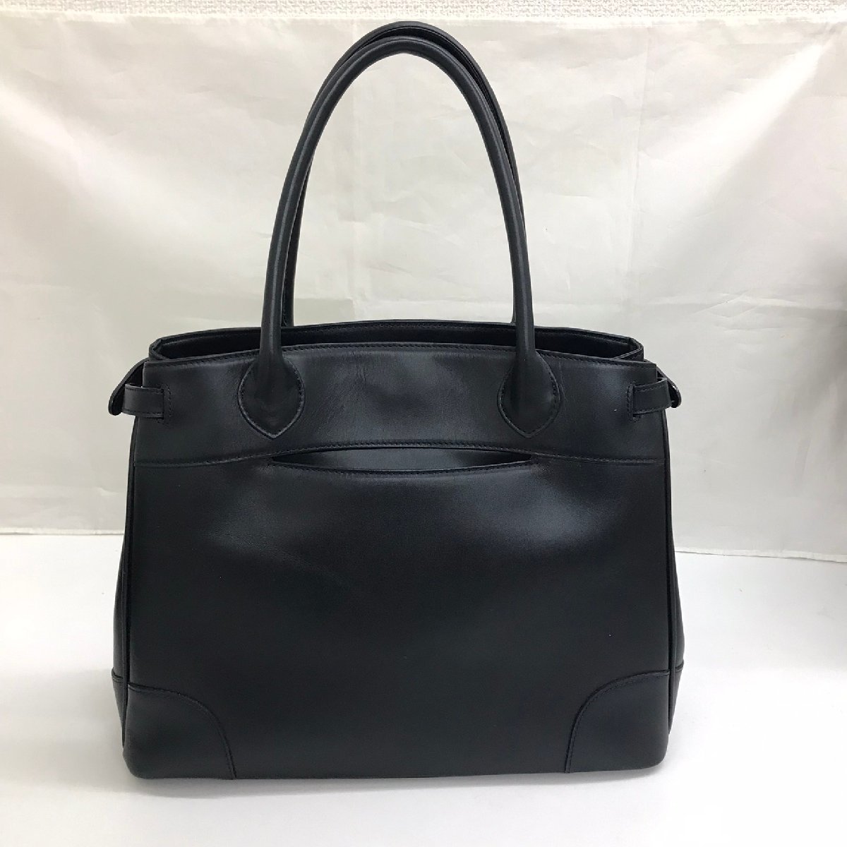 傳濱野 HAMANO トートバッグ 紺 ネイビー レザー 牛革 革製品 大容量  