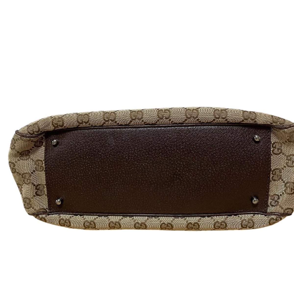 GUCCI グッチ GGキャンバス ハンドバッグ レザー ブラウン系113011 