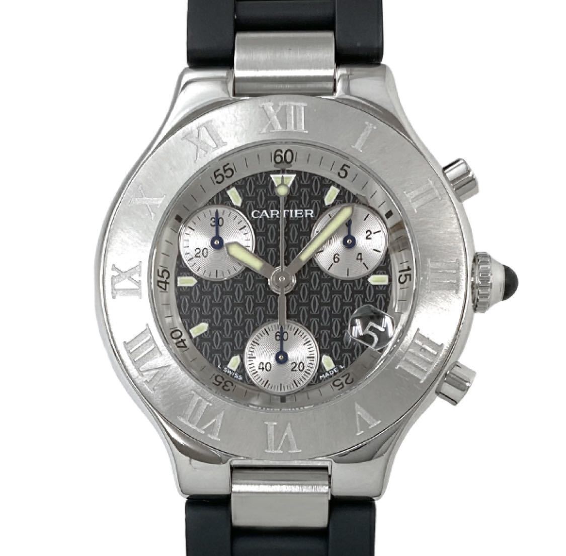 cartier カルティエ マスト21 クロノスカフ W10125U2 クロノグラフ