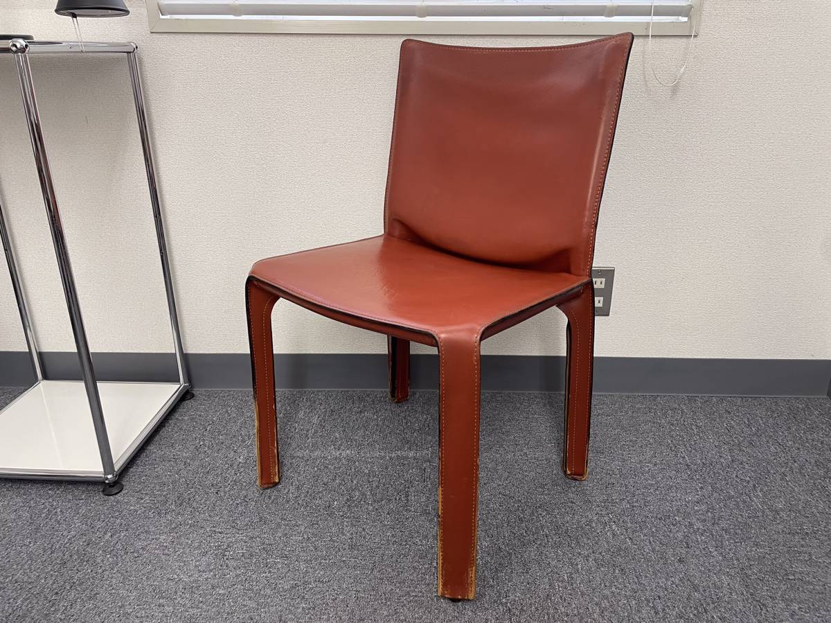④ Cassina カッシーナ 412 CAB キャブ アームレス チェア 本革 ④ Cassina カッシーナ 412 CAB キャブ アームレス チェア 本革
