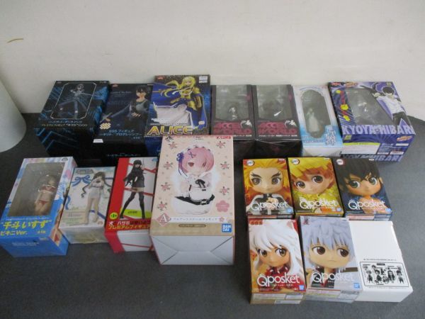 @A【梱160】バンプレスト プライズ Qposket ソードアートオンライン アクセルワールド キリト アリス ヘスティア 他 フィギュア セット