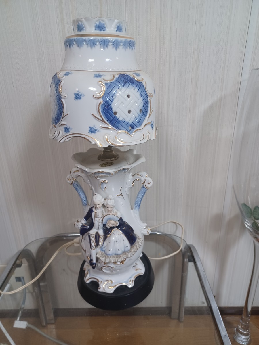 ○加藤工芸 KATO KOGEI アンティーク調 ハンドペイント 陶器スタンド