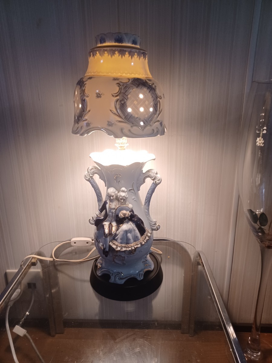 ○加藤工芸 KATO KOGEI アンティーク調 ハンドペイント 陶器スタンド