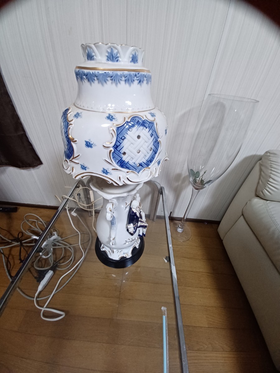○加藤工芸 KATO KOGEI アンティーク調 ハンドペイント 陶器スタンド