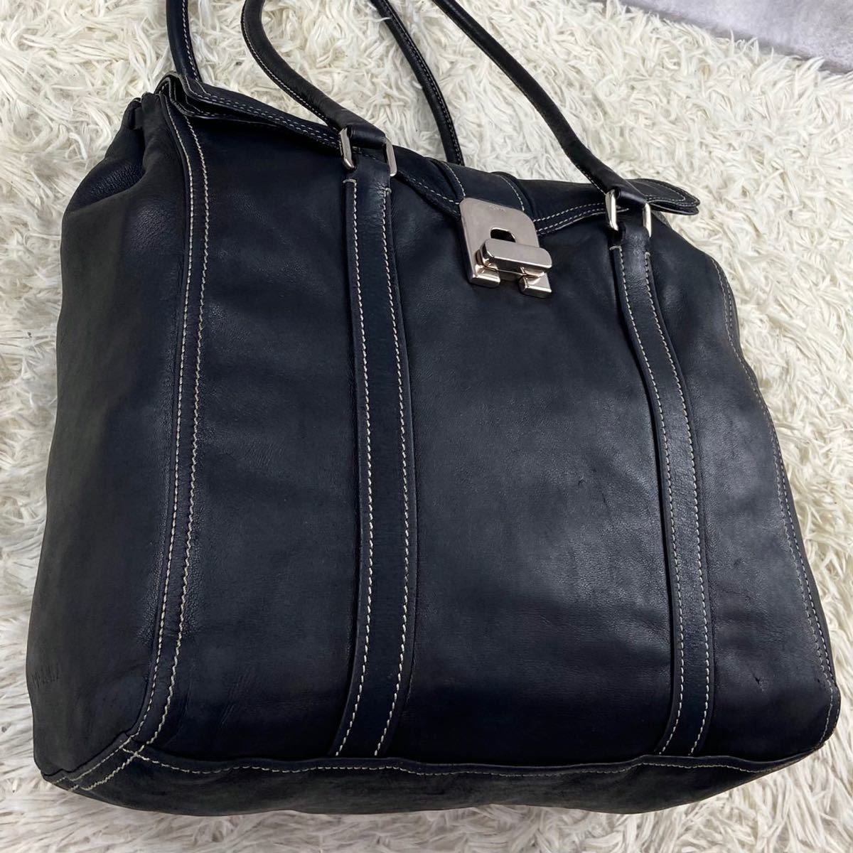 1円~ 極美品 PRADA プラダ A4 通勤 通学 書類 メンズ ビジネスバッグ 