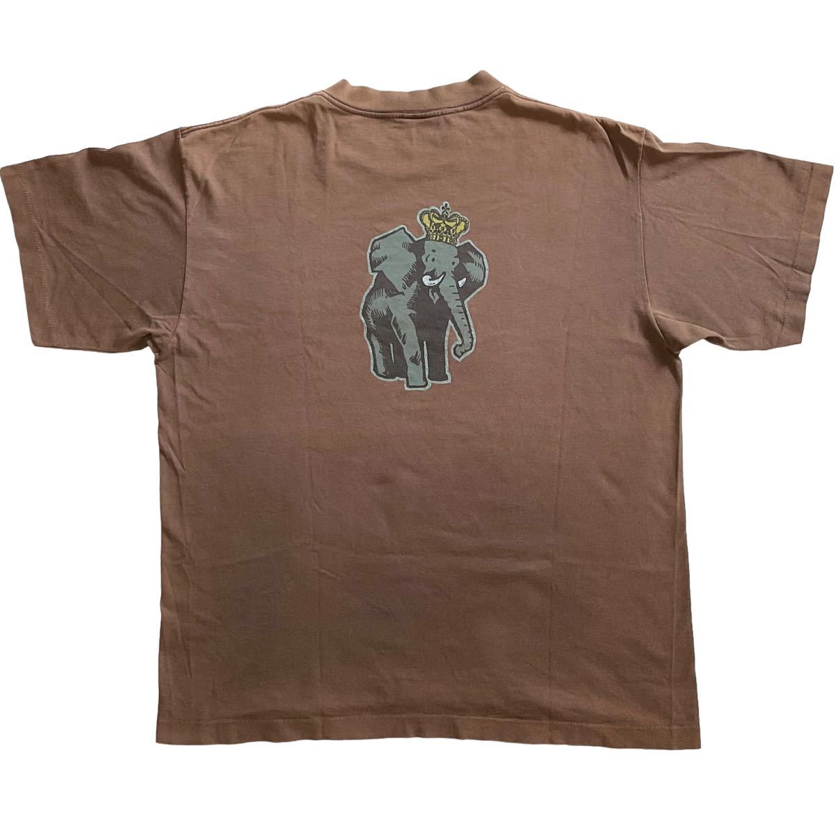 1円~ old stussy 80s XL crown elephant vintage t shirt 黒タグ usa製 