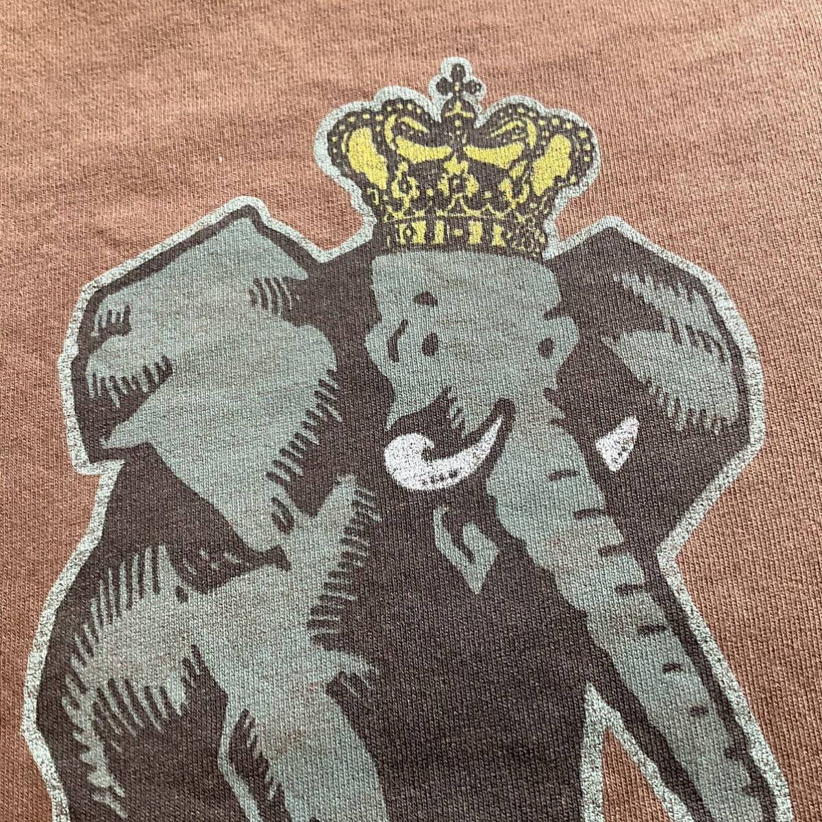 1円~ old stussy 80s XL crown elephant vintage t shirt 黒タグ usa製 