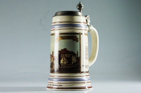 ドイツ製　蓋付き　ビアジョッキ ビール 陶器 ドイツ ドイツ製17世紀 陶器製ビールジョッキ 公式通販