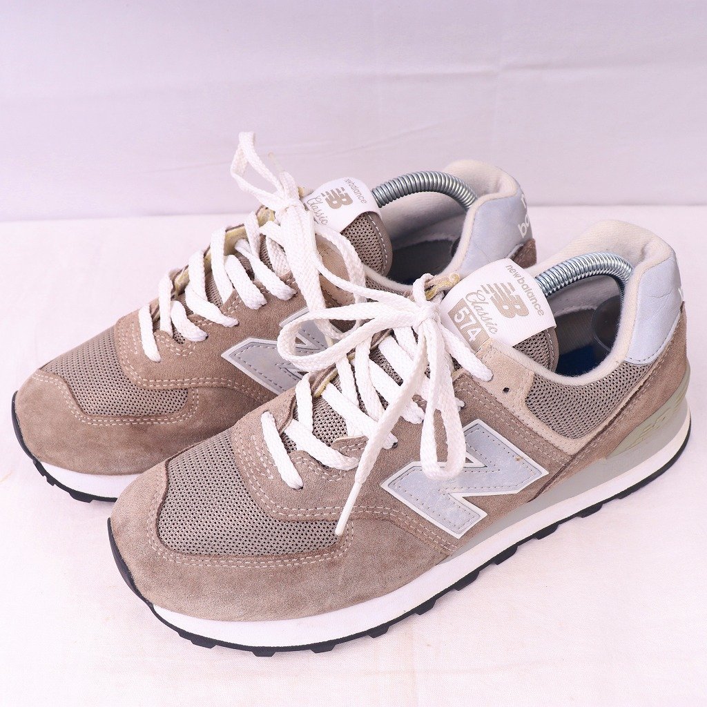 574 ニューバランス 26.0cm/new balance グレー 灰色 白 中古 中古 古着 スニーカー メンズ yy6914