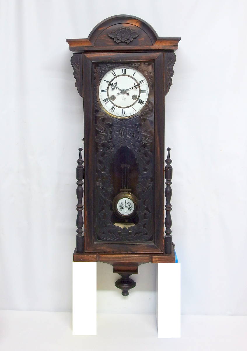 ユンハンス 黒柿 柱時計 古時計 振り子 レトロ □ユンハンス 柱時計