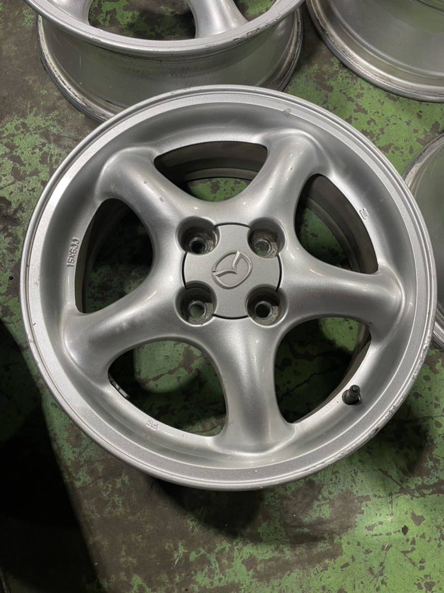 ロードスター　純正ホイール　15インチ　6J オフセット40 4本 マツダ ロードスター 純正アルミホイール 15インチ 4H100 6J +40 4本