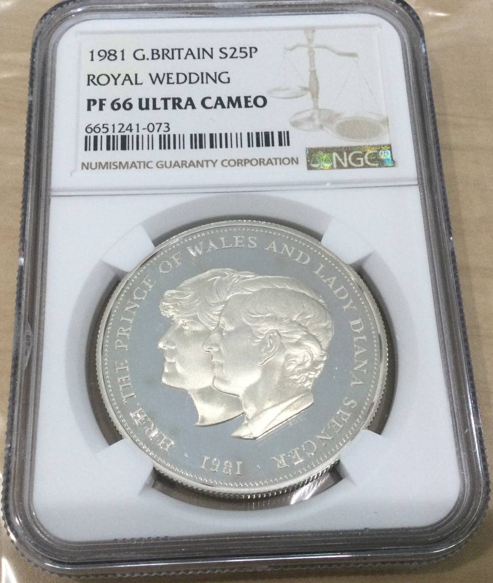ダイアナ妃 チャールズ皇太子ご成婚 銀貨 PF66 NGC 1981年 ダイアナ妃