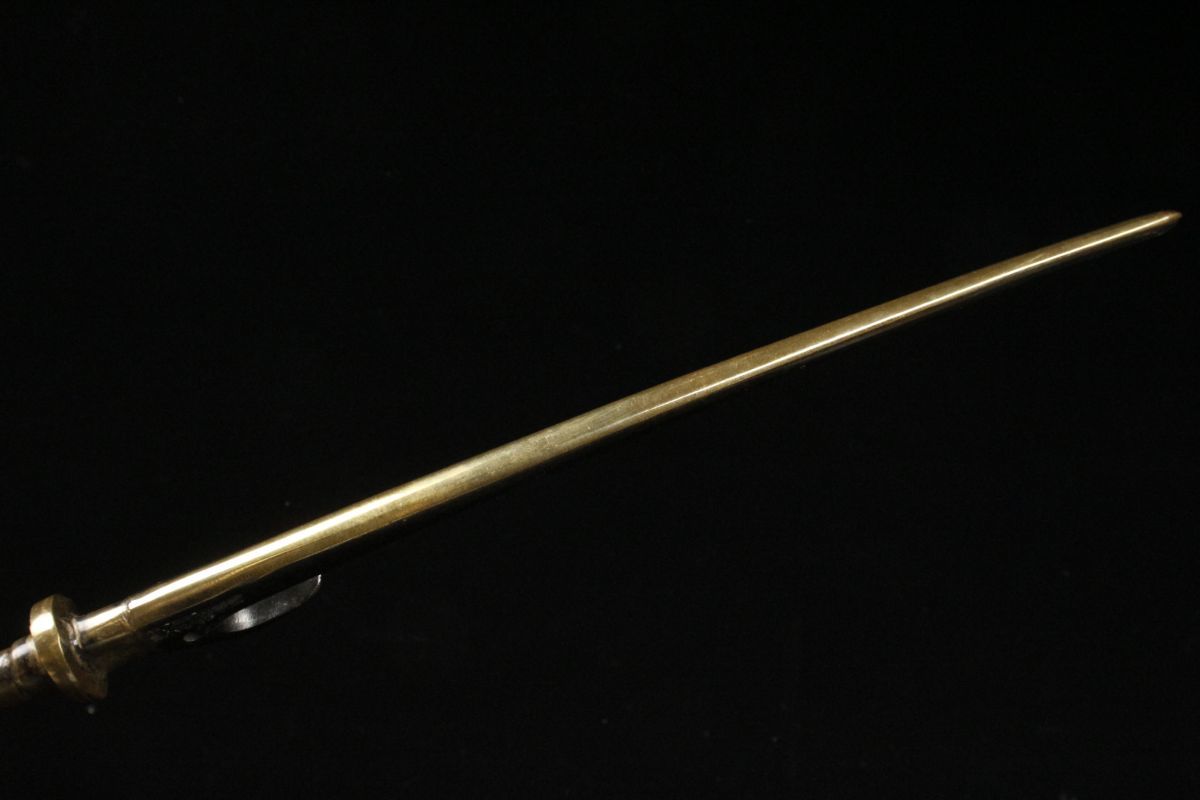 時代物 年代物 古銅 十手 兜割 鉢割 45,5cm 台座付き 甲冑 武具