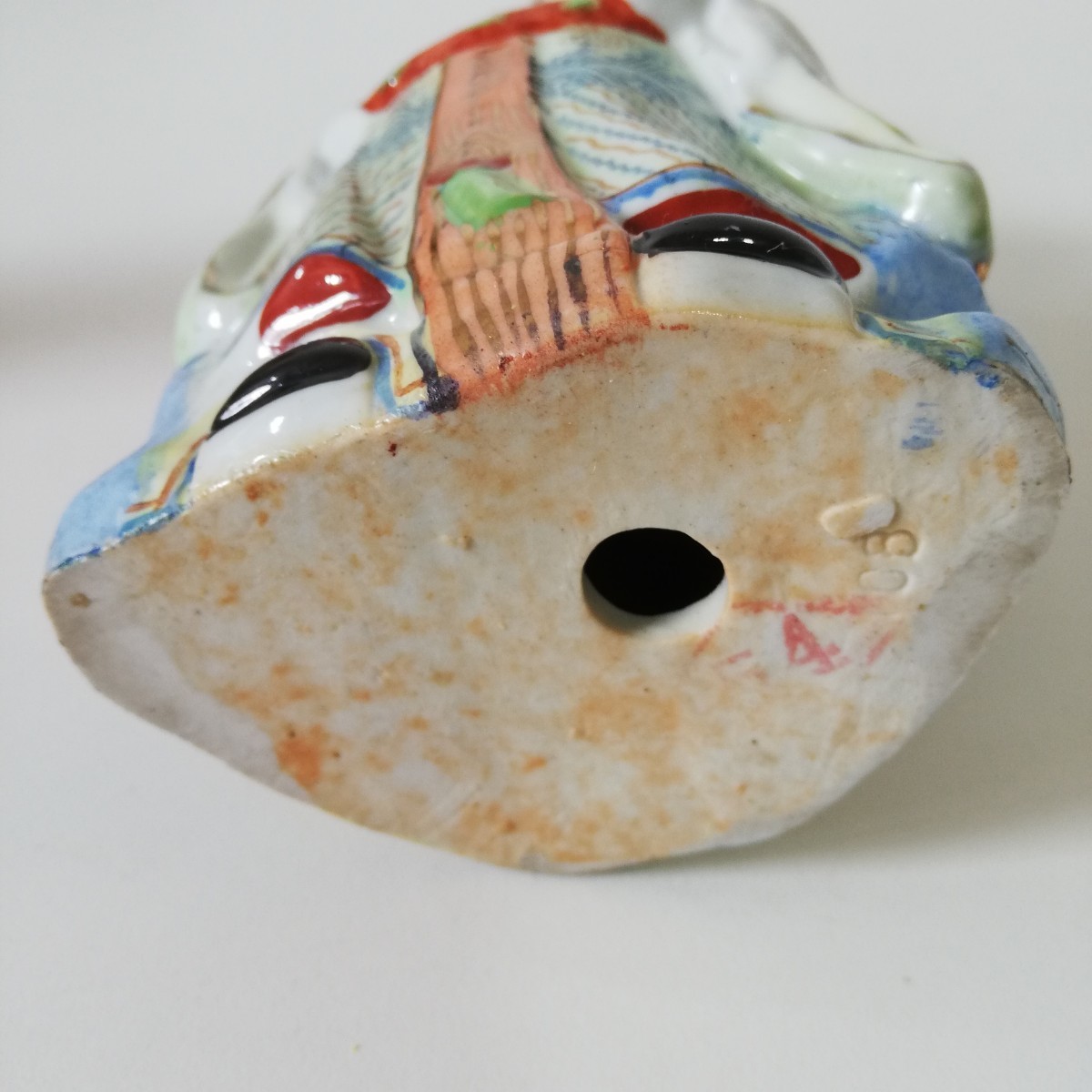 中国美術 中国古玩 景徳鎮 福祿寿 色絵陶人形 高さ22cm [置物 陶器人形 