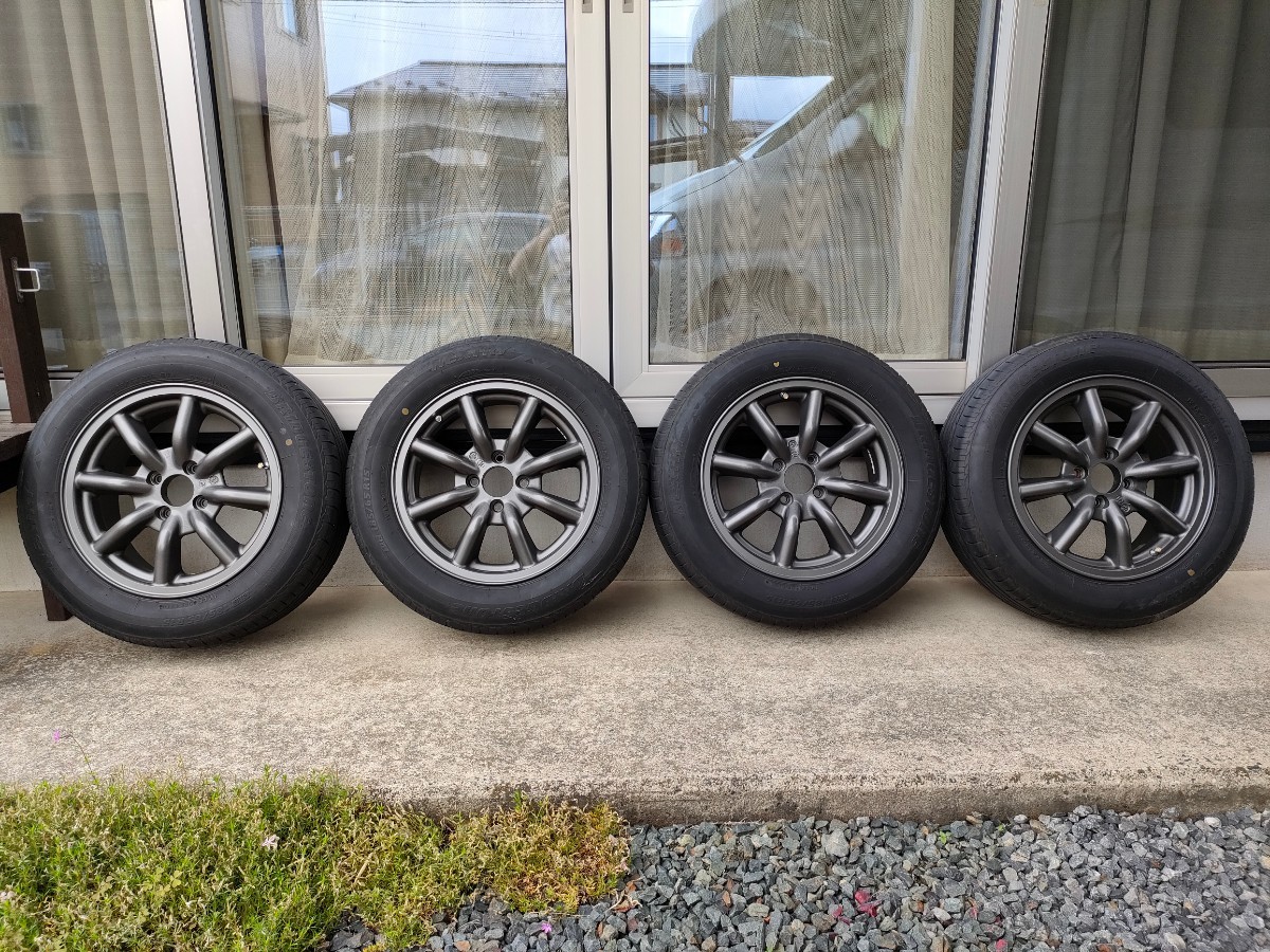 ワタナベ 15インチ 4穴 PCD100 中古 4本 美品！深リム！すぐに使え