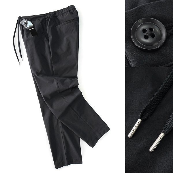 新品 イネドオム 撥水 タフタ ストレッチ イージーパンツ L 黒 【P24861】 INE'D HOMME 春夏 メンズ 高密度 パンツ サマー