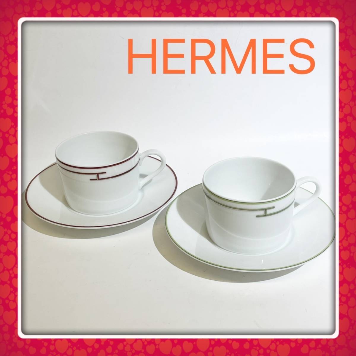 本物☆エルメス/HERMES☆リズム カップ&ソーサー☆ペアセット 本物☆エルメス/HERMES☆リズム カップ&ソーサー☆ペアセット