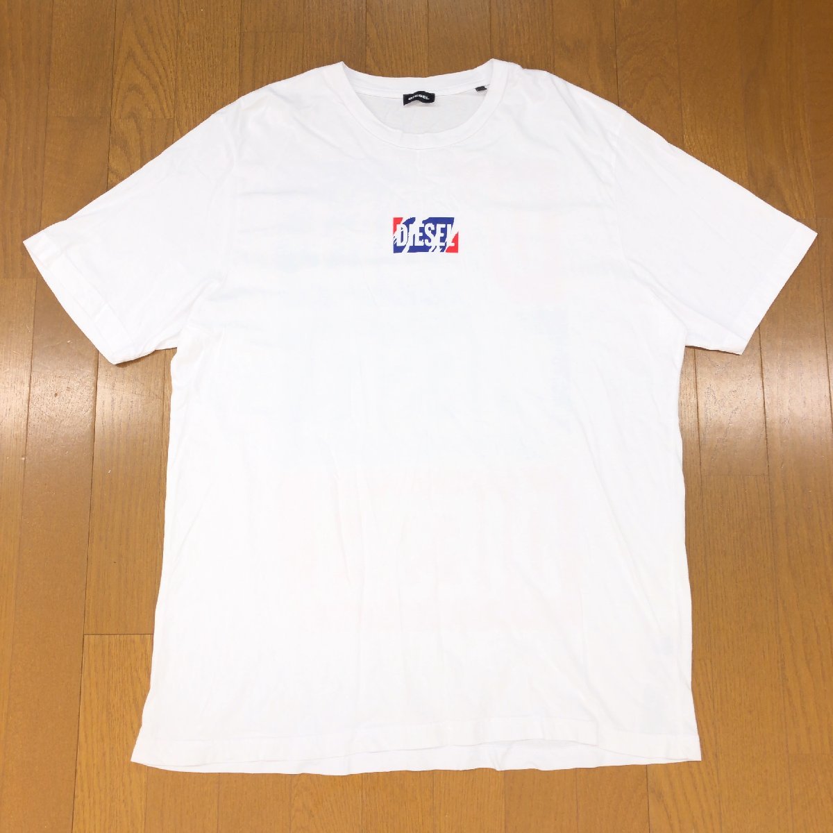 DIESEL ディーゼル プリントデザイン Tシャツ XL 白 ホワイト 半袖 特大 大きいサイズ 2L LL 国内正規品 メンズ 紳士