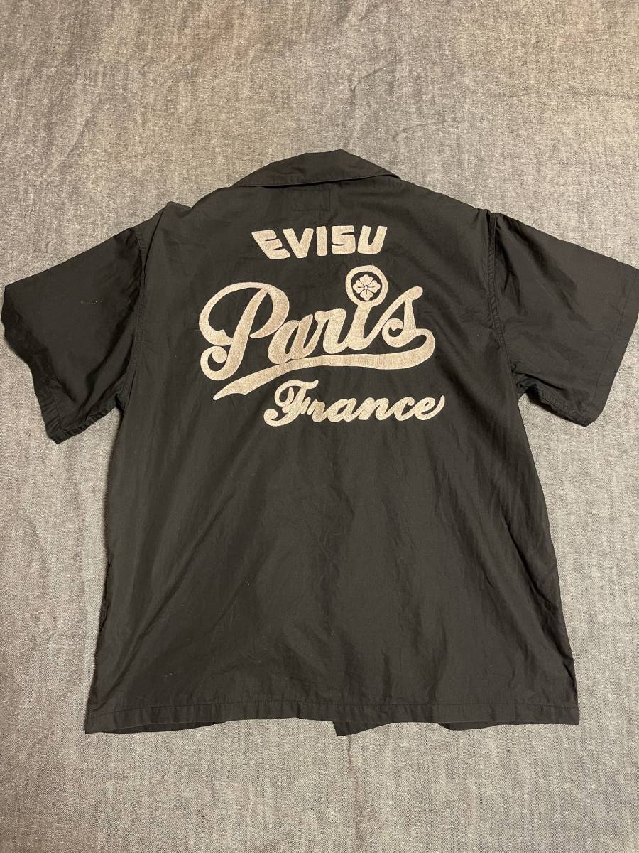 Evisu エヴィス オープンカラーシャツ ブラック paris サイズ42 