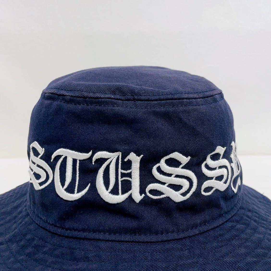 レア OLD STUSSY オールドイングリッシュ 刺繍 ハット L/XL STUSSY ステューシー オールドイングリッシュ 刺繍 バケットハット
