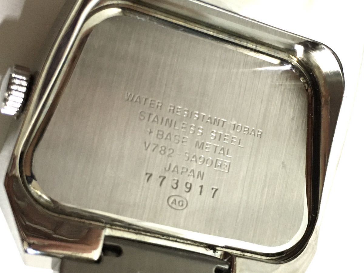 SEIKO ALBA AKA クォーツ V782-5A90 シルバー×ピンク スクエア 台形
