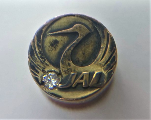JAL 】 日本航空 社章 ダイヤモンド サファイア 2点セット / 1円  