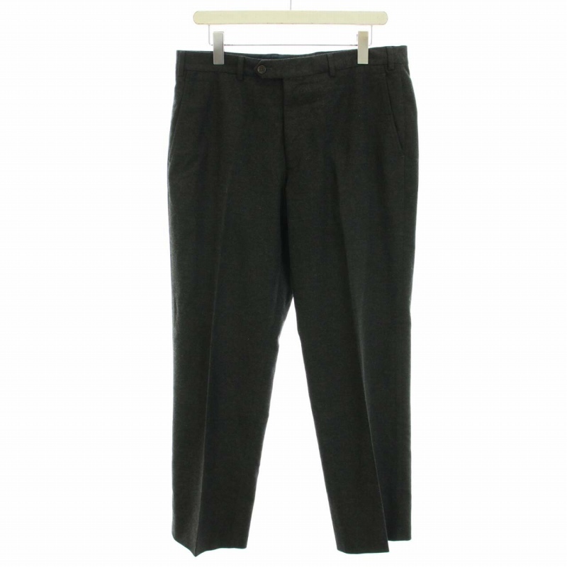 アルマーニ コレツィオーニ ARMANI COLLEZIONI スラックス パンツ ジップフライ 無地 50 S チャコールグレー /YT メンズ