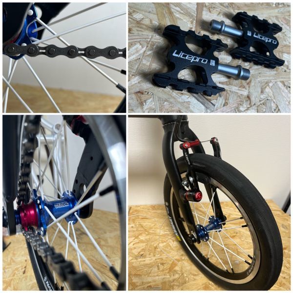 5.6KG 】超軽量 折り畳み 自転車 6069アルミ製 カーボン部品多数 艶 