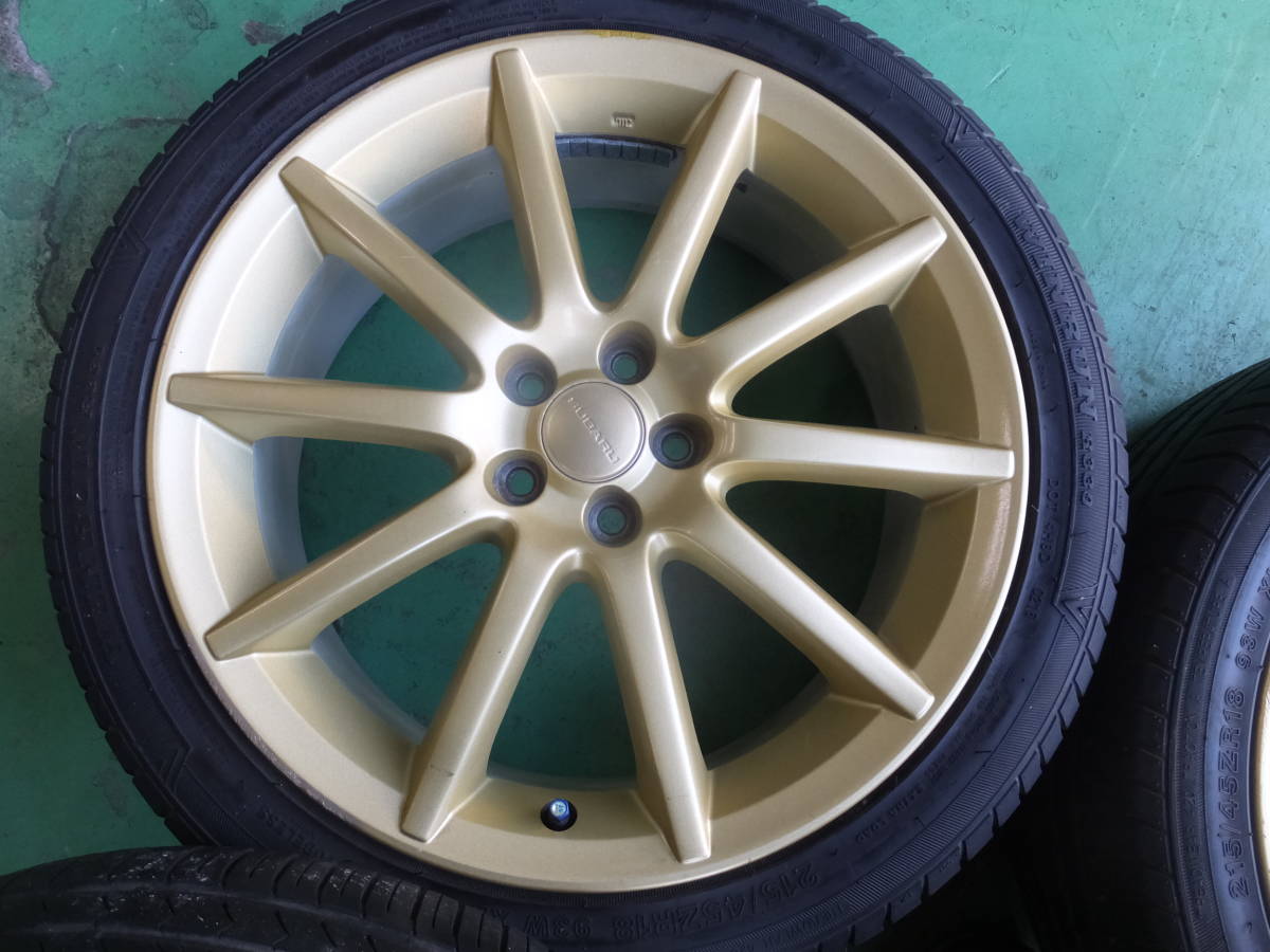 スバル 純正 ゴールド☆7J+55 PCD100-5穴☆215/45R18☆レガシィ