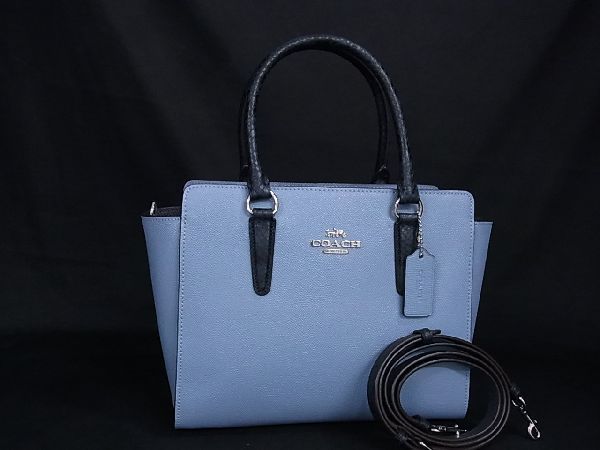の取扱ショップ一覧 COACH コーチ ライトブルー ハンドバッグ レザー 