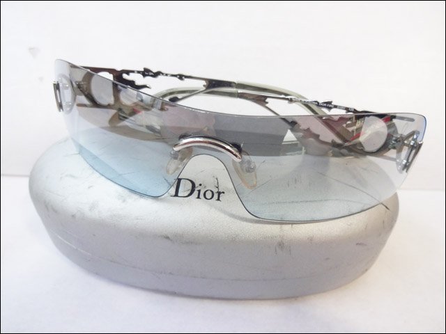 希少 Dior/ディオール◆DIOR FIRE 010IY 125/サングラス◆ブルーストーン/ケース付