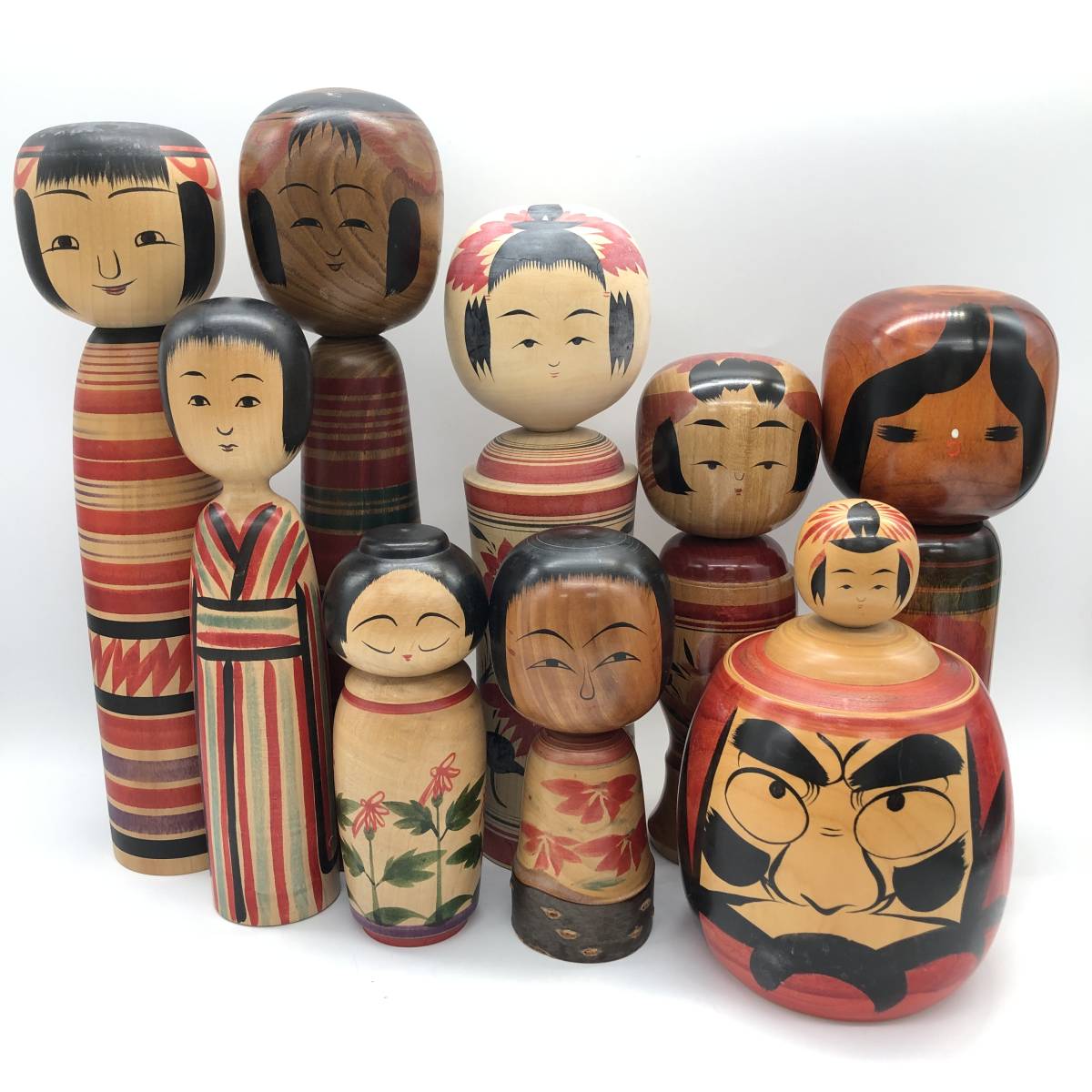 9点まとめ】こけし 高さ約16～32cm 伝統こけし 伝統工芸 民芸品 日本