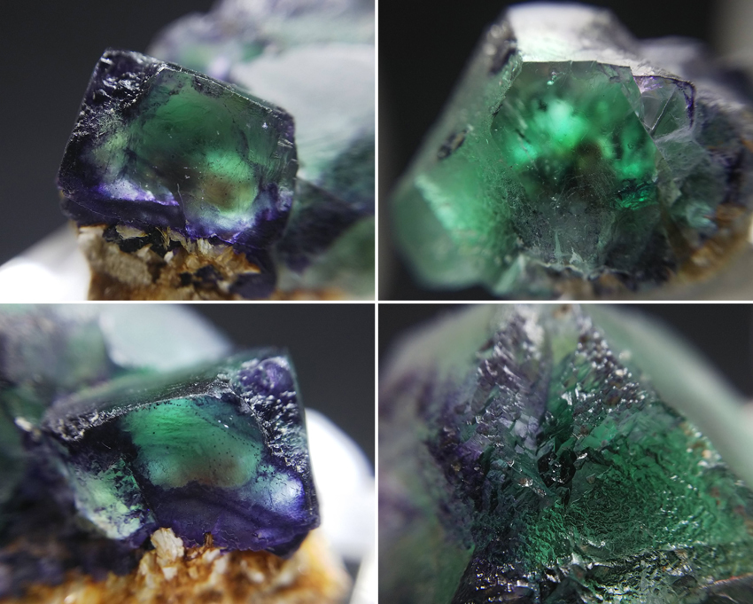 グリーンコア＆パープル フローライト 蛍石 結晶 原石 標本 約132ct