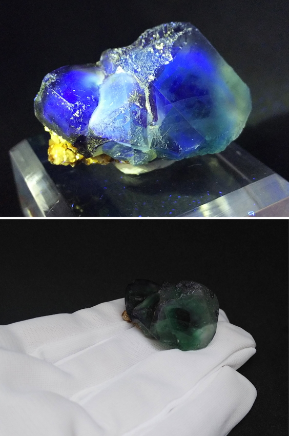 グリーンコア＆パープル フローライト 蛍石 結晶 原石 標本 約132ct