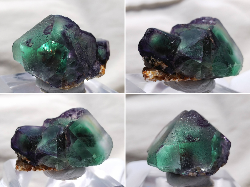 グリーンコア＆パープル フローライト 蛍石 結晶 原石 標本 約132ct