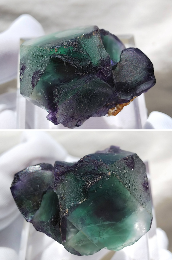 グリーンコア＆パープル フローライト 蛍石 結晶 原石 標本 約132ct
