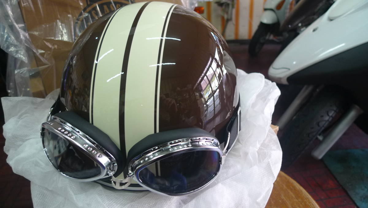 ★半額以下，ゴーグル付き★!Y純正Ｙ-555 クラッシック(ブラウン）定13750