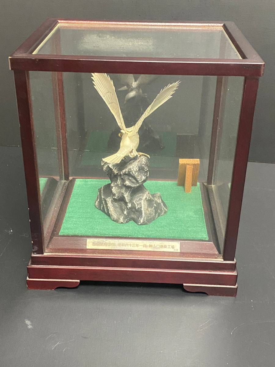 ☆a-92 純銀製白鷹/正光 作/総重量約2.4kg/骨董/シルバー/鳥/鷹/置物