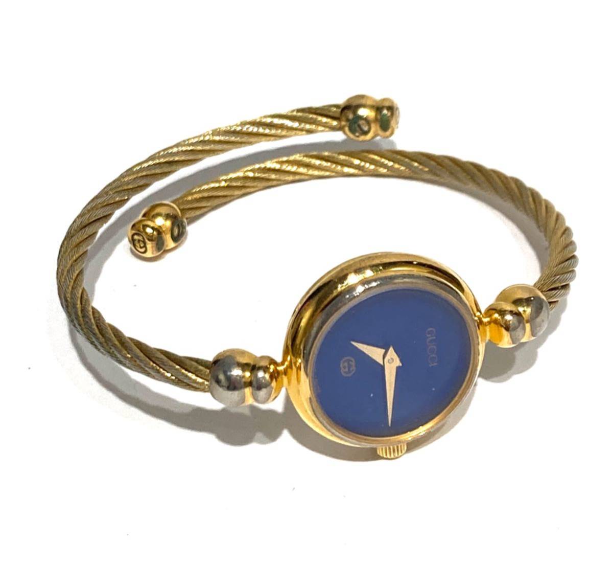 ak-818 GUCCI グッチ 2700L バングルウォッチ 青文字盤 スイス製  