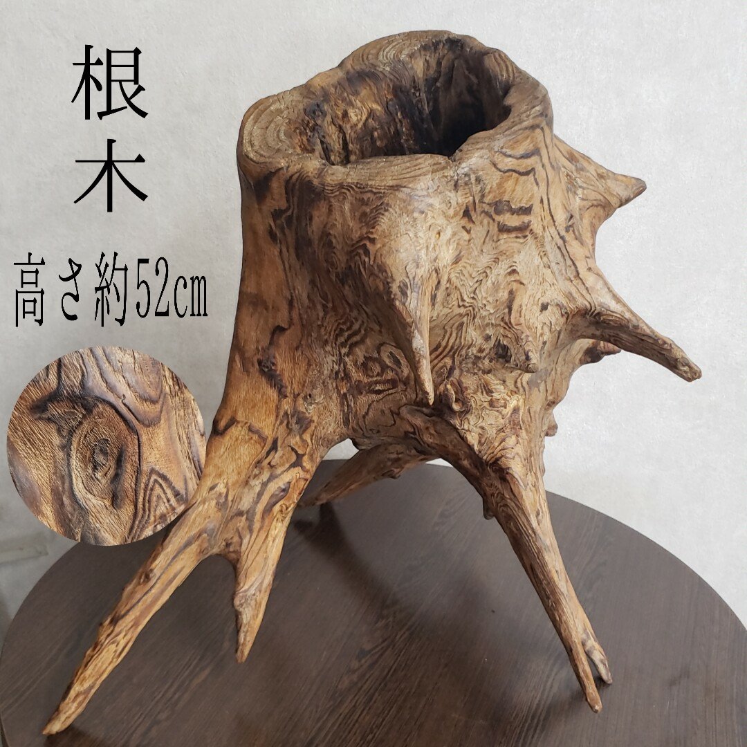 根木 天然木 高さ約52cm 自然木 流木 変木 根っこ 置物 逸品 床の間