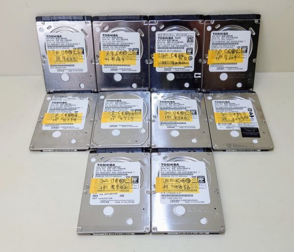 正常判定!!】 HDD ハードディスク 2.5インチ 500GB 計10個 東芝