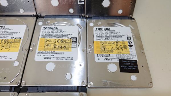 正常判定!!】 HDD ハードディスク 2.5インチ 500GB 計10個 東芝