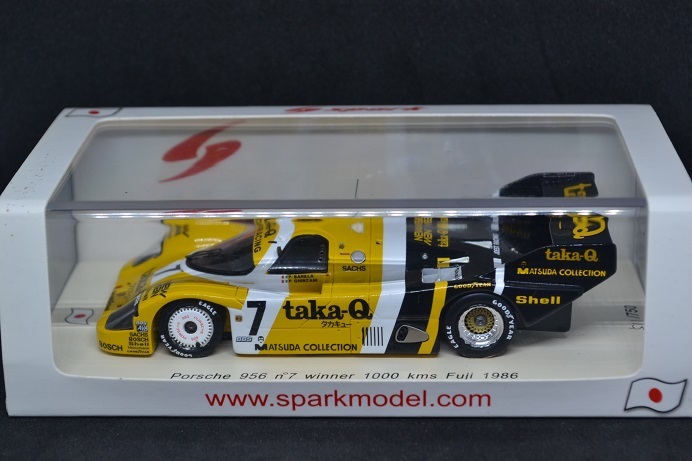 スパーク ポルシェ956 #7 Taka-Q 富士1000k 1986 SPARK 1/43 Porsche 956 No.7 winner 1000 kms Fuji 1986 スパーク