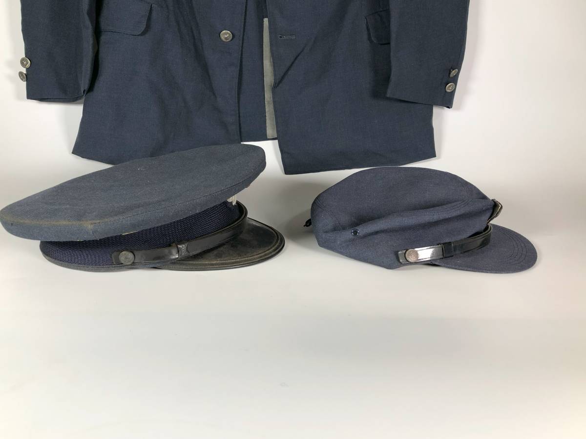 日本国有鉄道 国鉄制服 上衣 襟章 昭和43年 制帽2点 計3点の入札