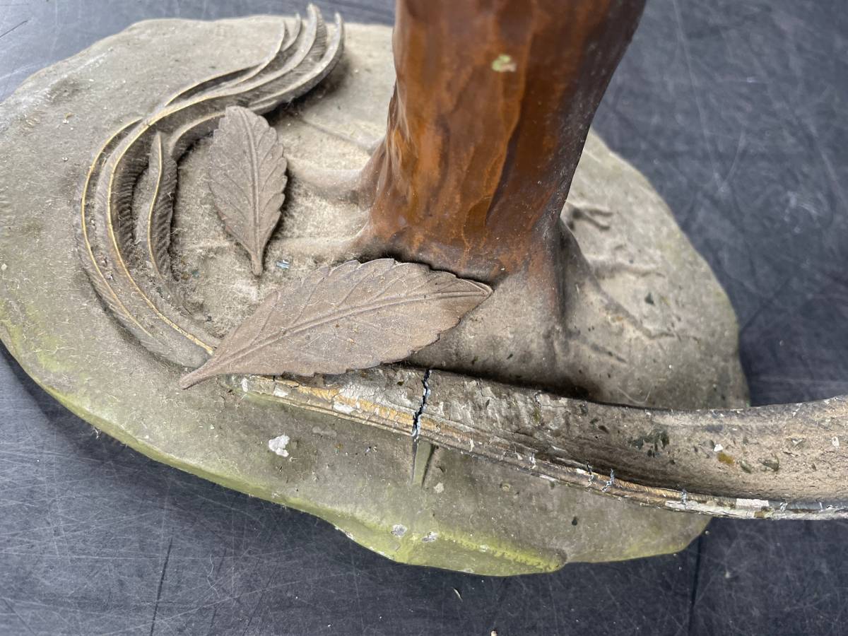 ソ6 おしゃれな置物 尾長鶏 オナガドリ 長尾鶏 金属製品 金属加工品