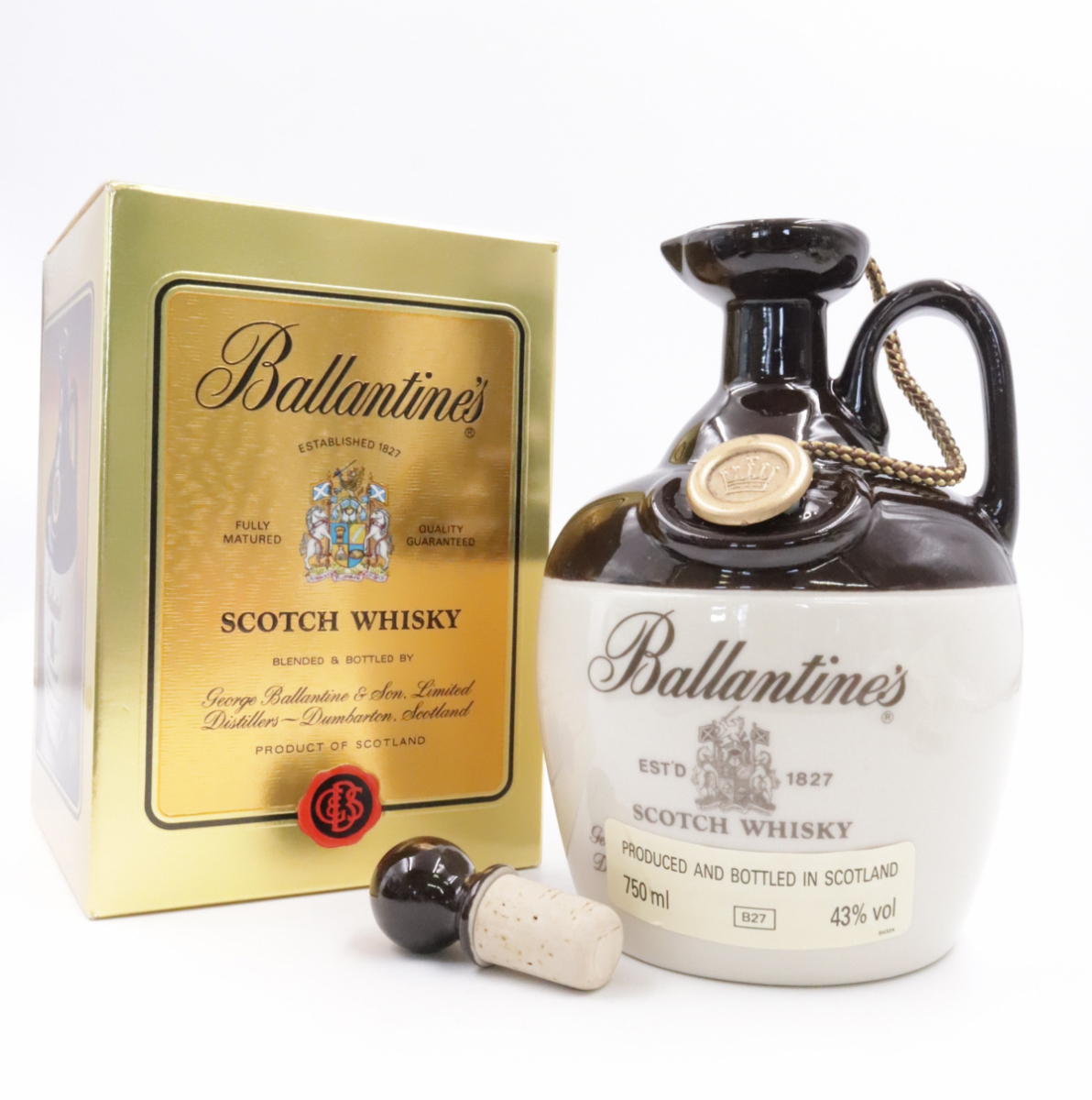 ト長 未開栓 Ballantine's バランタイン 陶器ボトル 茶 750ml 43