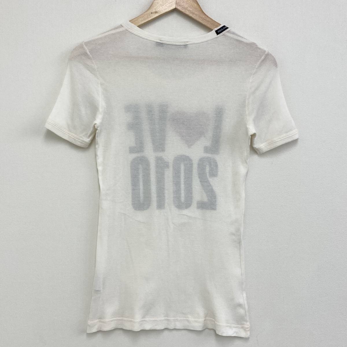 DOLCE&GABBANA LOVE2010 ロゴ 半袖 Tシャツ ホワイト 白 メンズ 48 