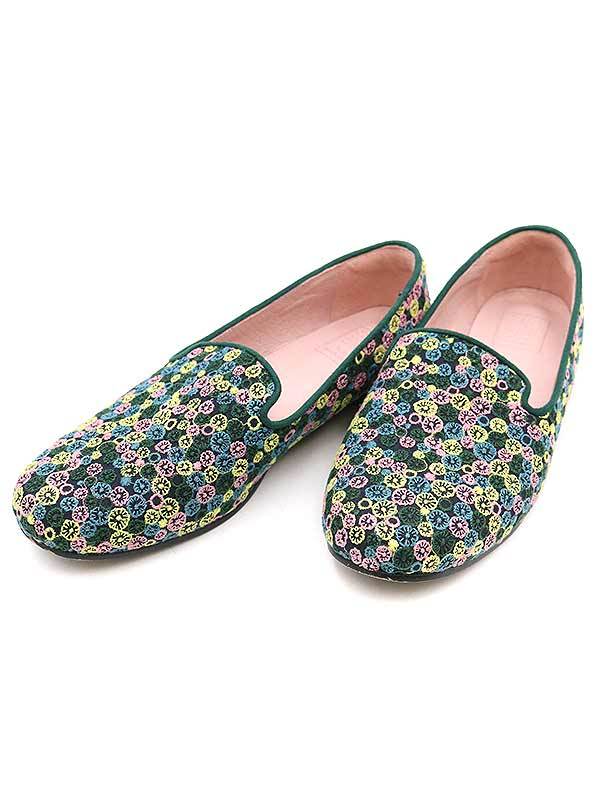 mina perhonen ミナペルホネン skyful フラットスリッポンシューズ ミックスカラー サイズ:23.5cm レディース【TLS】